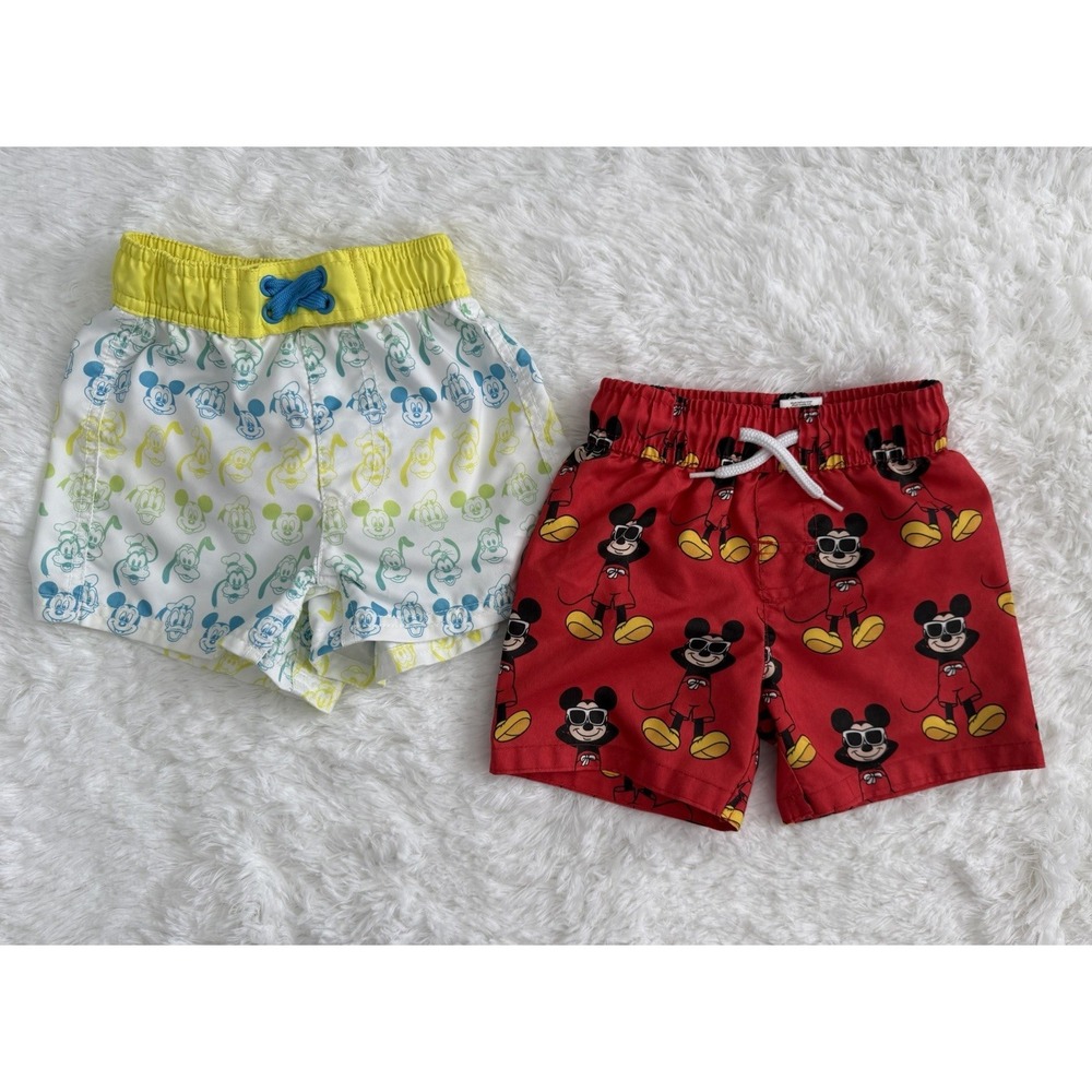 Disney Boy's Mickey Mouse Swim Trunks (2 Pack), Size 2/2T